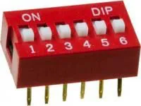 DP-06 (SWD3-6) DIP-переключатель 6 пол. PIANO красн., DIP-переключатель 6 полюсный PIANO, красный