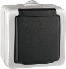 V01-43-R18-S (Розетка 1-мест. с зазем. и крышкой (Grey), в сб. Marin)