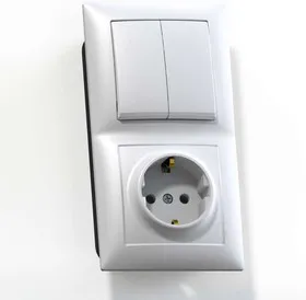 Блок СП БКВР-412 Селена (2-кл. выкл. + розетка с заземл.) бел. Кунцево 8208