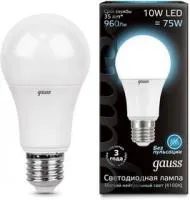 Лампа светодиодная A60 10Вт E27 4100К Gauss 102502210