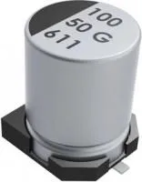 EDK107M050A9MAA, SMD электролитический конденсатор, Radial Can - SMD, 100 мкФ, 50 В, серия EDK, 2000 часов при 85C