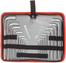 27463-H18, Набор ключей имбусовых ЗУБР МАСТЕРCr-V,нейлон чехол,HEX 1,5-10 мм длинные 9 шт,TORX Т10-Т50 длинны