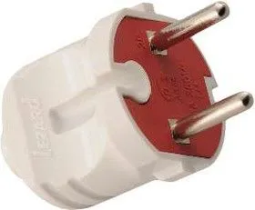 Вилка электрич. без заземл. бел. 6А Lezard 715-0101-601