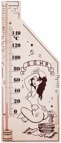 70-0507, Термометр для сауны, основание - дерево 110х265 мм
