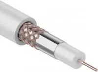 01-2641, Кабель коаксиальный RG-59U+Cu (75 Ом), Cu/Al/Cu, 64%, бухта 100 м, белый
