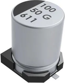 EDK107M035A9HAA, SMD электролитический конденсатор, Radial Can - SMD, 100 мкФ, 35 В, серия EDK, 2000 часов при 85C