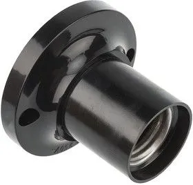 11-8818, Патрон карболитовый потолочный Е27 черный c этикеткой