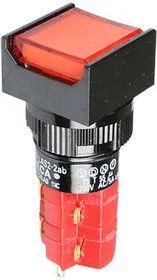 D16LAS2-2abKR, Кнопка с фиксацией / LED 250В/5А