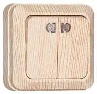 Выключатель 2-кл. ОП Олимп 10А с индик. сосна UNIVersal 5560841