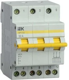 Выключатель-разъединитель трехпозиционный 3п ВРТ-63 32А ИЭК MPR10-3-032
