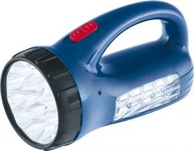 90537, Фонарь поисковый с подзарядкой от розетки 220 В, 15 и 10 LED, батарея 800 мАч