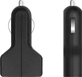 2213, Зарядное устройство Deppa АЗУ2USB,2.1A, microUSBдата- кабель,черный,PrimeLine