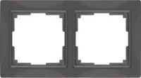 WL03-Frame-02/ Рамка на 2 поста (серо-коричневый, basic)