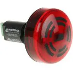 450.100.55, LED Buzzer with Acknowledgment Button Red Continuous 24VDC 80dBA IP65 Direct Mount 450