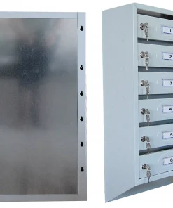 Почтовый ящик 6-секционный с задней стенкой и шильдиками многоквартирный, ЯПСШ-6