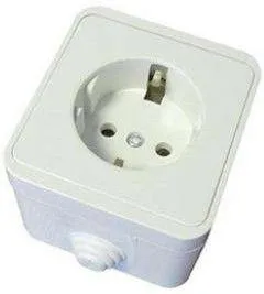 Розетка 1-м ОП Клио 16А с заземл. IP44 бел. UNIVersal К2228