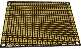 PCB 60x80 black, Плата макетная, 60мм х 80мм, PCB (шаг2.54мм)