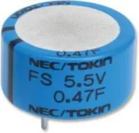 FS0H104ZF, Суперконденсатор, EDLC, 0.1 Ф, 5.5 В, Радиальные Выводы, серия FS, +80%, -20%, 5.08 мм