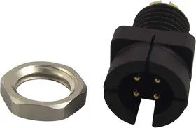 09 9765 30 04, Круглый разъем, Серия 709, Штекер в Панель, 4 контакт(-ов), Контакт под Пайку