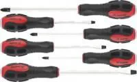 19120, Набор ударных отверток 6шт., PH1x75, PH2x100, PH3x150, SL5x75,SL6x100, SL8x150, CrV