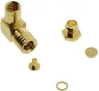 1-1478008-0, Разъем РЧ / Коаксиальный, SMB Коаксиальный, Прямоугольный Штекер, Пайка, 50 Ом