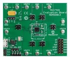 ADM00812, Оценочная плата, MIC7401 PMIC, 5 x DC/DC преобразователь, понижающий/повышающий