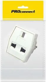 Переходник сетевой КВАДРАТ бел. (инд. упак.) PROCONNECT 11-1011-9