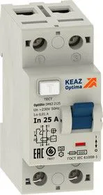 Выключатель дифференциального тока 2п 40А 30мА OptiDin DМ63-2240 AС УХЛ4 КЭАЗ 254176