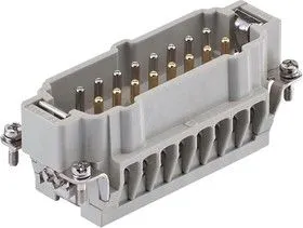 09330162691, Разъем для тяжелых условий, Han Thermocouple Series, Insert, 16 Contacts, 16B, Штекер