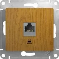 Механизм розетки комп. 1-м СП Glossa RJ45 дер. дуб SchE GSL000581K