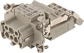 09330064735, Разъем для тяжелых условий, Han E AV Series, Insert, 6 Contacts, 6B, Гнездо, Винтовое Гнездо