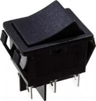 R525-BBOT (KLS7-009-22- C-0-BK/BK-P20-S (2)), Выключатель 2хON-ON 250В 16А черн. (B1024,SWR74)