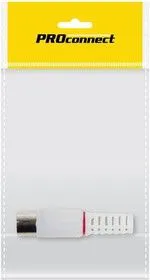 05-2043-7, Разъем антенный на кабель, (гнездо-TV), белый, (1шт.) (пакет)