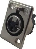 702-0300, Аудио разъем XLR, 3 контакт(-ов), Гнездо, Монтаж в Панель, Контакты с Покрытием из Серебра