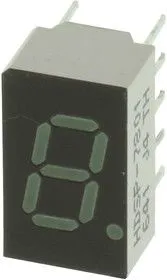 HDSP-U501, 7-сегментный светодиодный дисплей, Зеленый, 10 мА, 2.1 В, 3 мкд, 1, 8 мм