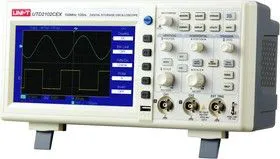 UTD2102CEX, Осциллограф цифровой, 2 канала х 100МГц, USB, цветной дисплей