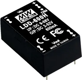 LDD-1000H, DC/DC LED Driver, 52Вт, вх 9-56В, вых 2-52В/1000мА, преобразователь для светодиодного освещения