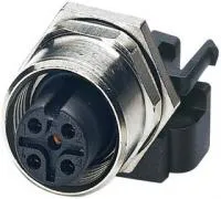 1694237, Разъем Кабеля, 5-полюсное, M12, гнездо, M12, Male, 5 Positions, Штырь для Пайки