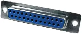 DS25ST-H-CN (DB-25F), Разъем D-Sub 25 конт. гнездо, пайка на кабель синий изолятор