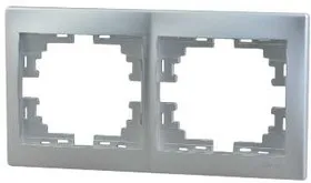 Рамка 2-м Мира горизонт. метал. сер. Lezard 701-1000-147