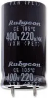 400VXH820MEFCSN35X50, Электролитический конденсатор, фиксация защелкой, 820 мкФ, 400 В, Серия VXH, 5000 часов при 105C