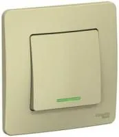 Выключатель 1-кл. СП BLANCA (сх.1) 10А 250В с подсветкой беж. SchE BLNVS010117