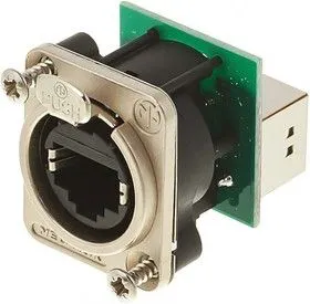 NE8FDP, Адаптер проходной, RJ45 гнездо - RJ45 гнездо, на панель, тип D