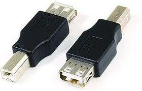 UC087G, USB A Female to B Male Adapter Black