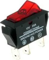 ASW-09D (красный), Переключатель с подсветкой ON-OFF (20A 12DC) SPST 3P