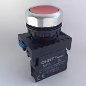 NP8-01BND/4 110-230VAC, Кнопка без фиксации красная с подсветкой OFF-(ON)