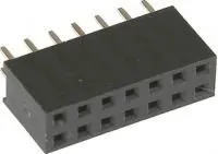 PBD-14 (DS1023-2x7), Гнездо на плату 2.54мм 2х7 прямое