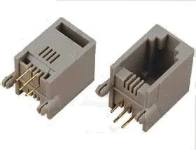 DS1132-S40APX (TJ1A-4P4C*), Розетка 4P4C прямой угол на плату, без упоров под панель