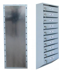 Почтовый ящик 10-секционный с задней стенкой и шильдиками многоквартирный, ЯПСШ-10