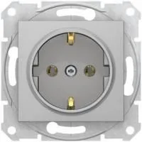 Механизм розетки 1-м СП Sedna без защ. шторок с заземл. алюм. SchE SDN3000560